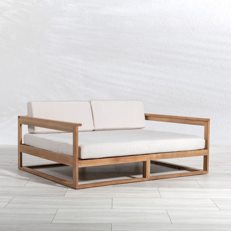 An application scenario or product detail of teak daybed outdoor - Image 1