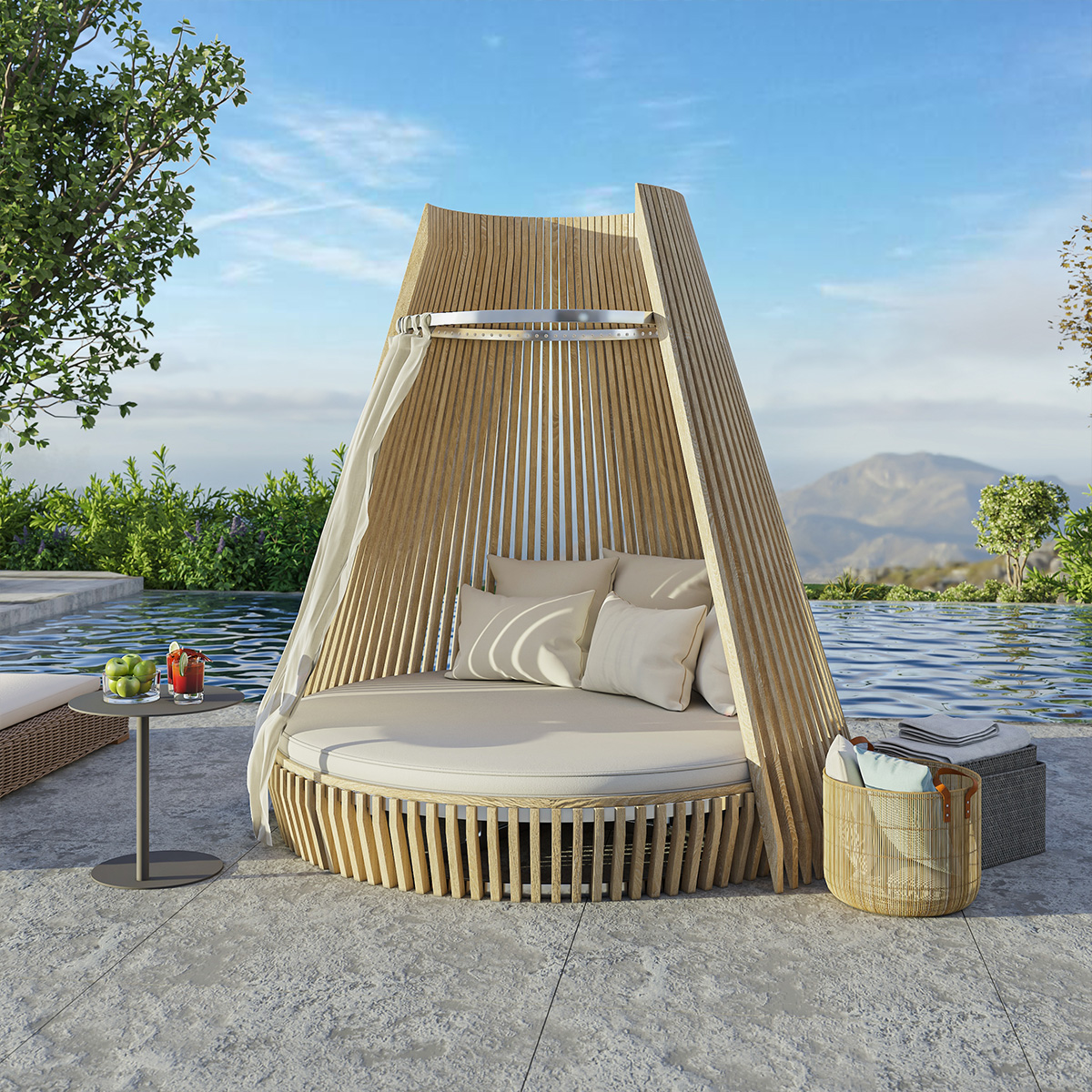 An application scenario or product detail of teak daybed outdoor - Image 12