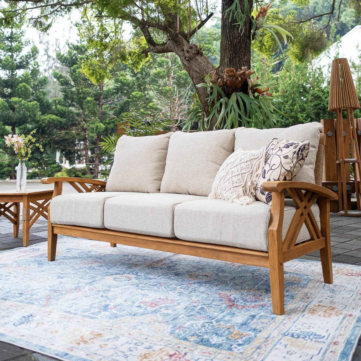 An application scenario or product detail of teak outdoor sofa - Image 14