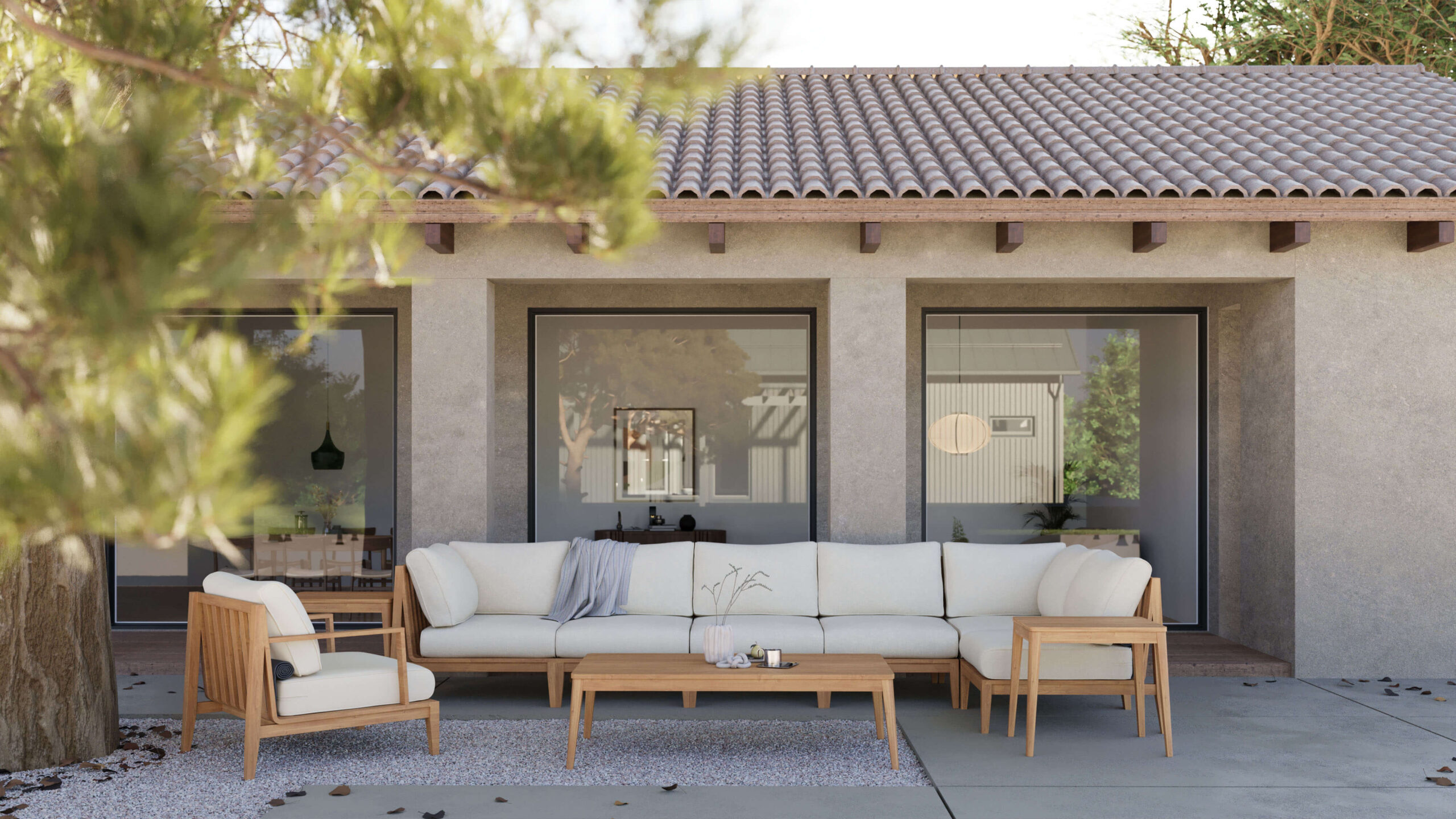 An application scenario or product detail of teak outdoor sofa set - Image 7