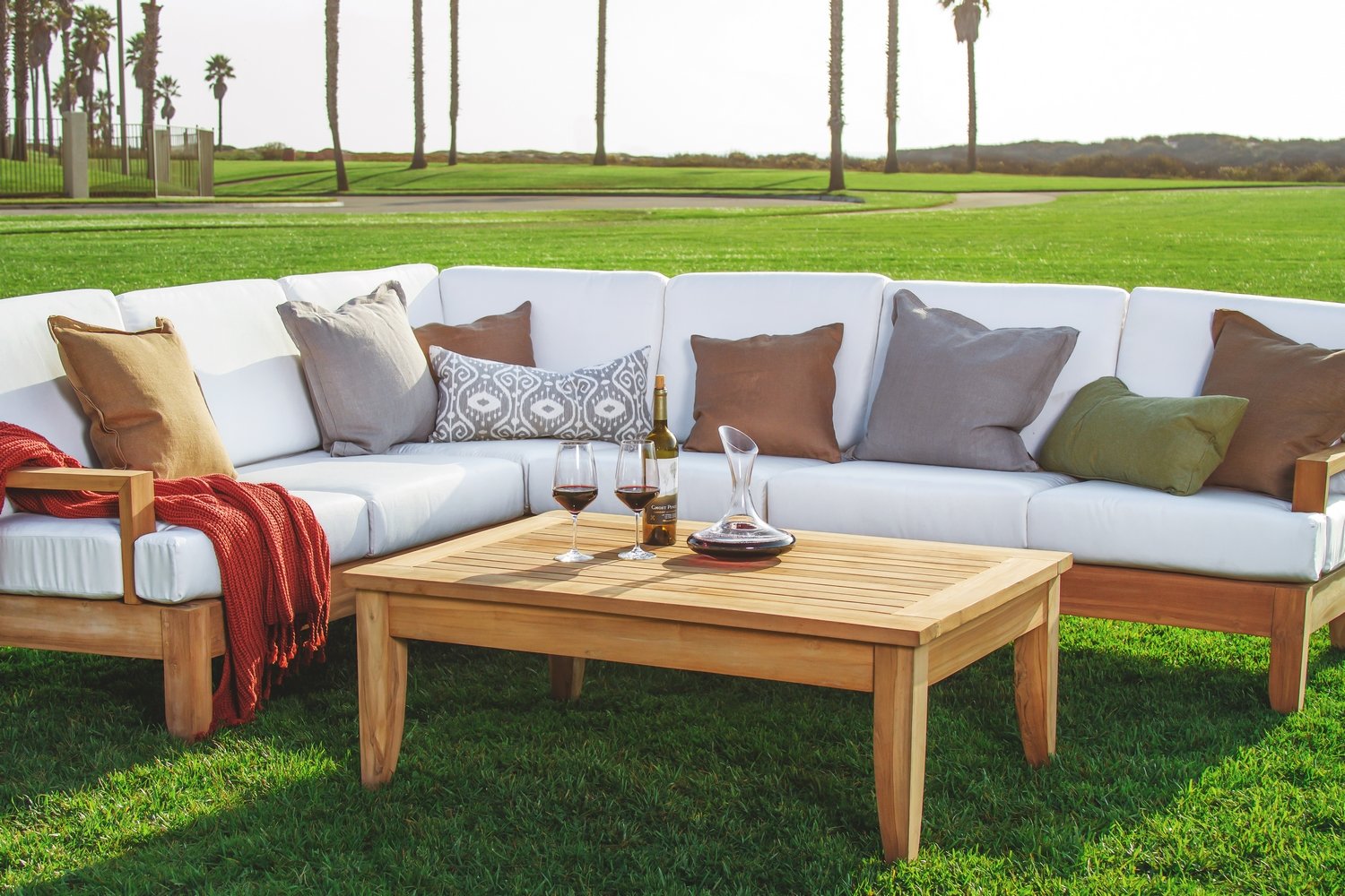 An application scenario or product detail of teak outdoor sofa set - Image 11