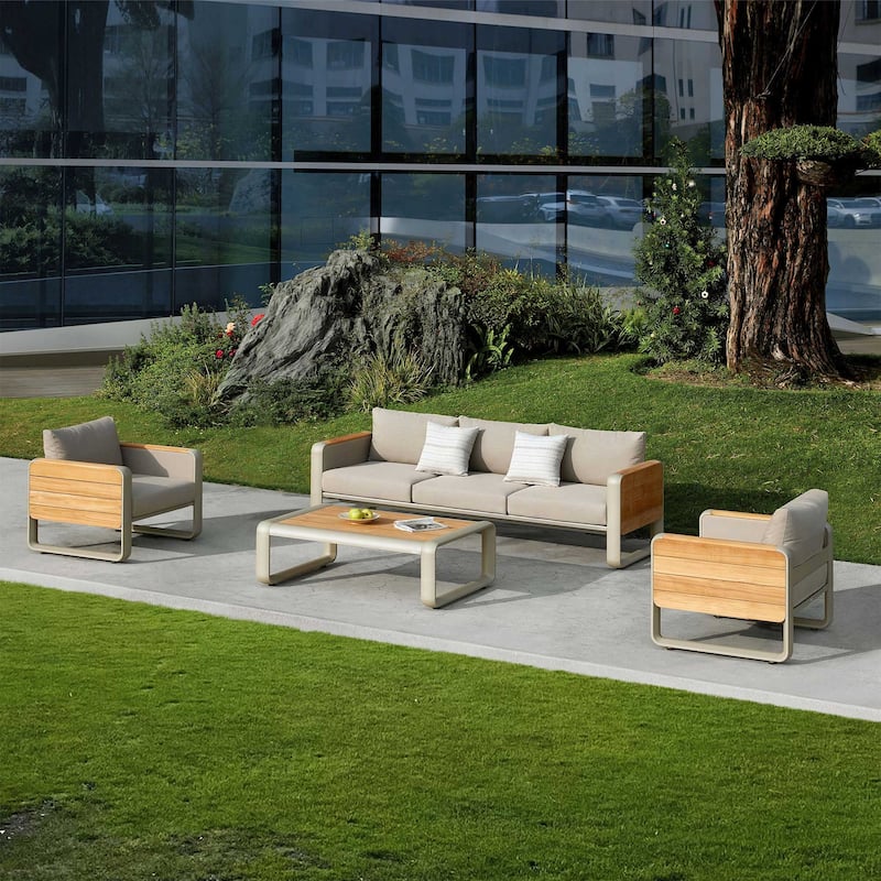 An application scenario or product detail of teak outdoor sofa set - Image 13