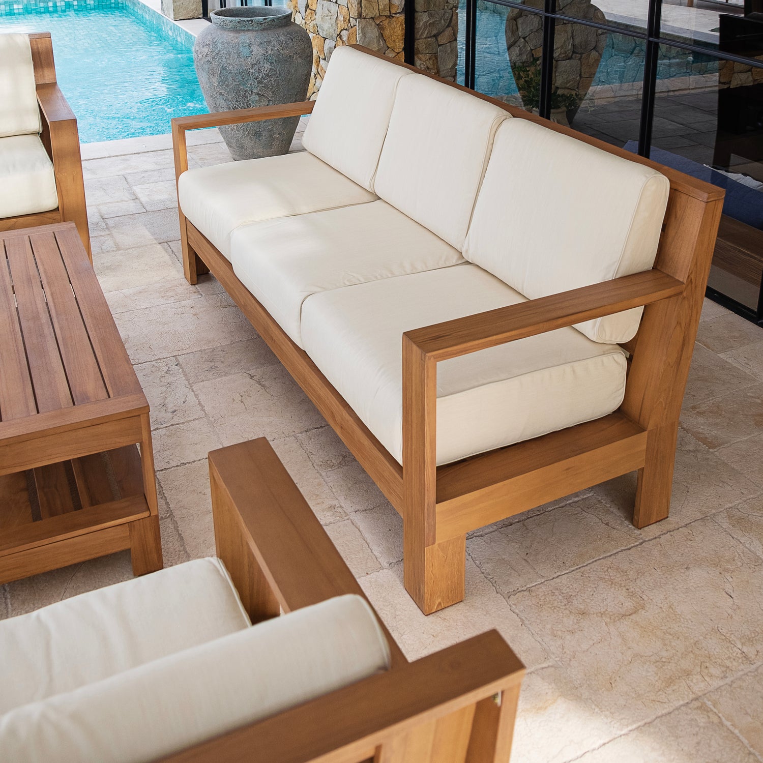 An application scenario or product detail of teak outdoor sofa set - Image 16