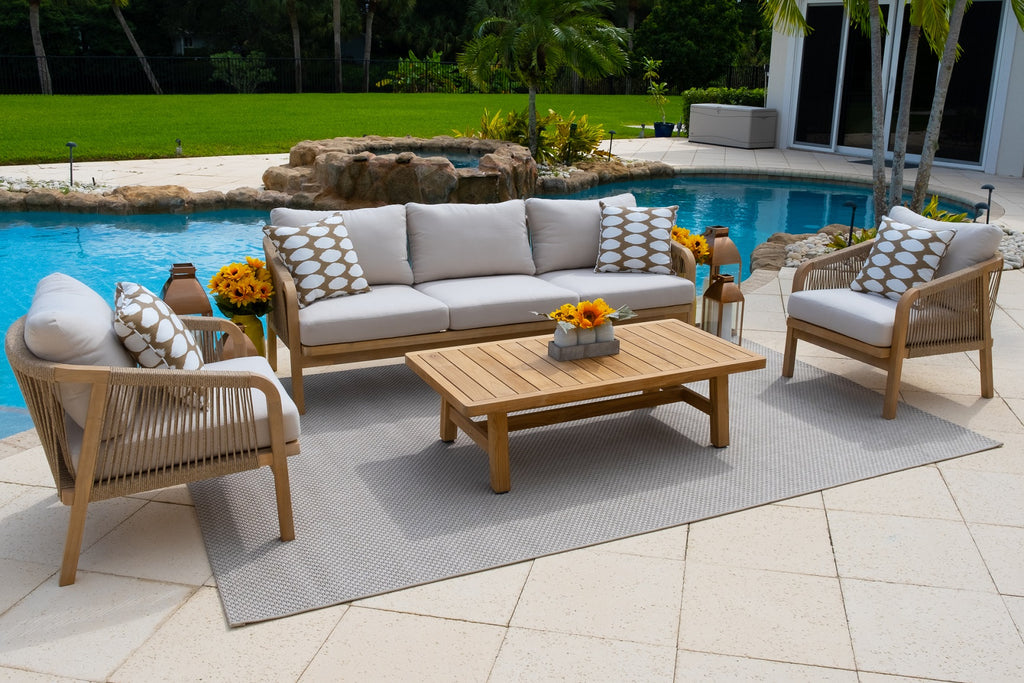 An application scenario or product detail of teak outdoor sofa set - Image 19