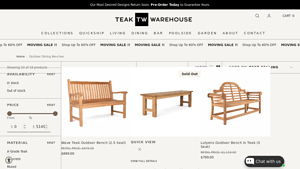 Teak Warehouse - Outdoor Dining Benches