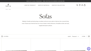 Terra Outdoor - Belvedere Sofa in Charcoal Aluminum