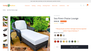 Tortuga - Sea Pines Weather Resistant Wicker Chaise Lounge Chair