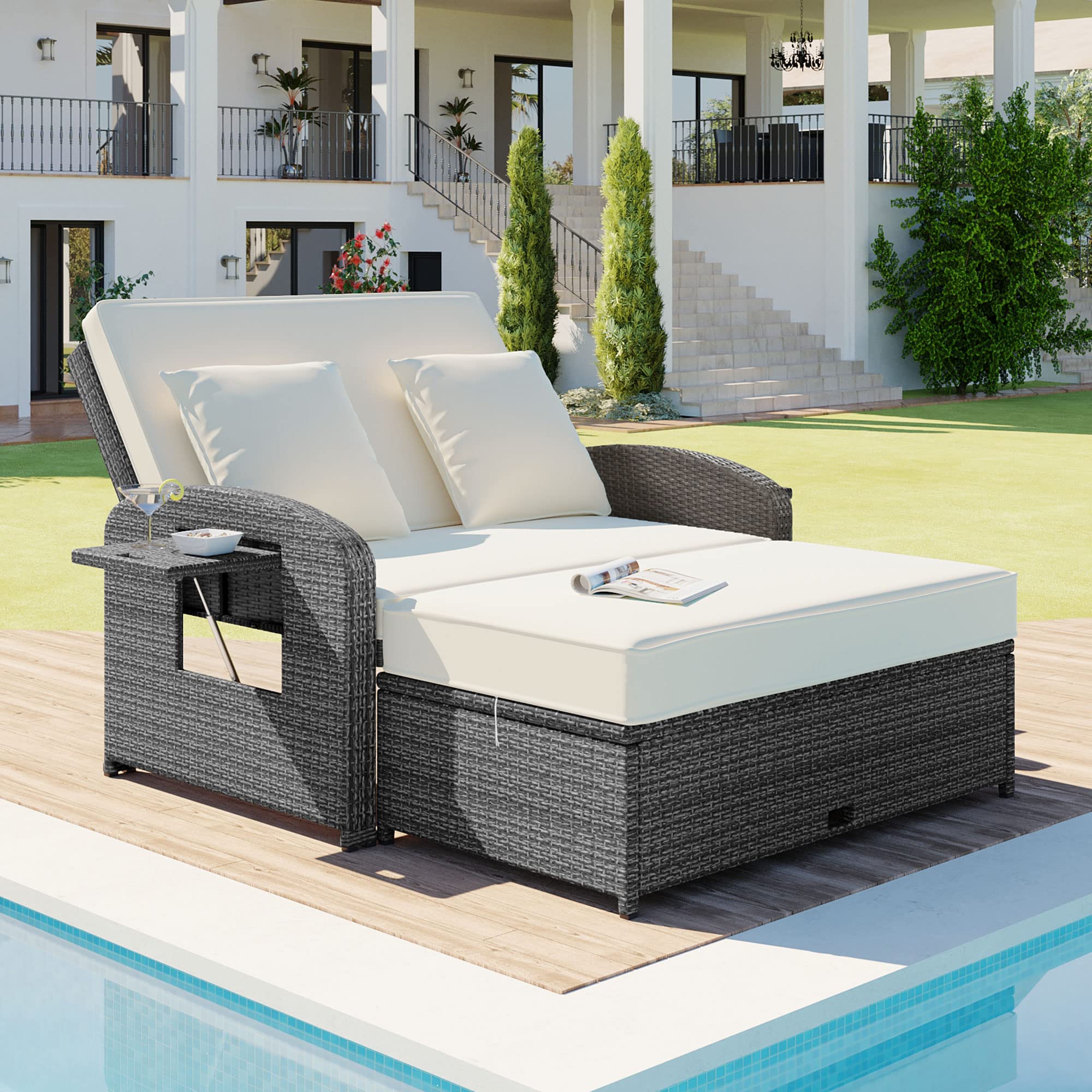 An application scenario or product detail of two person outdoor chaise lounge - Image 2