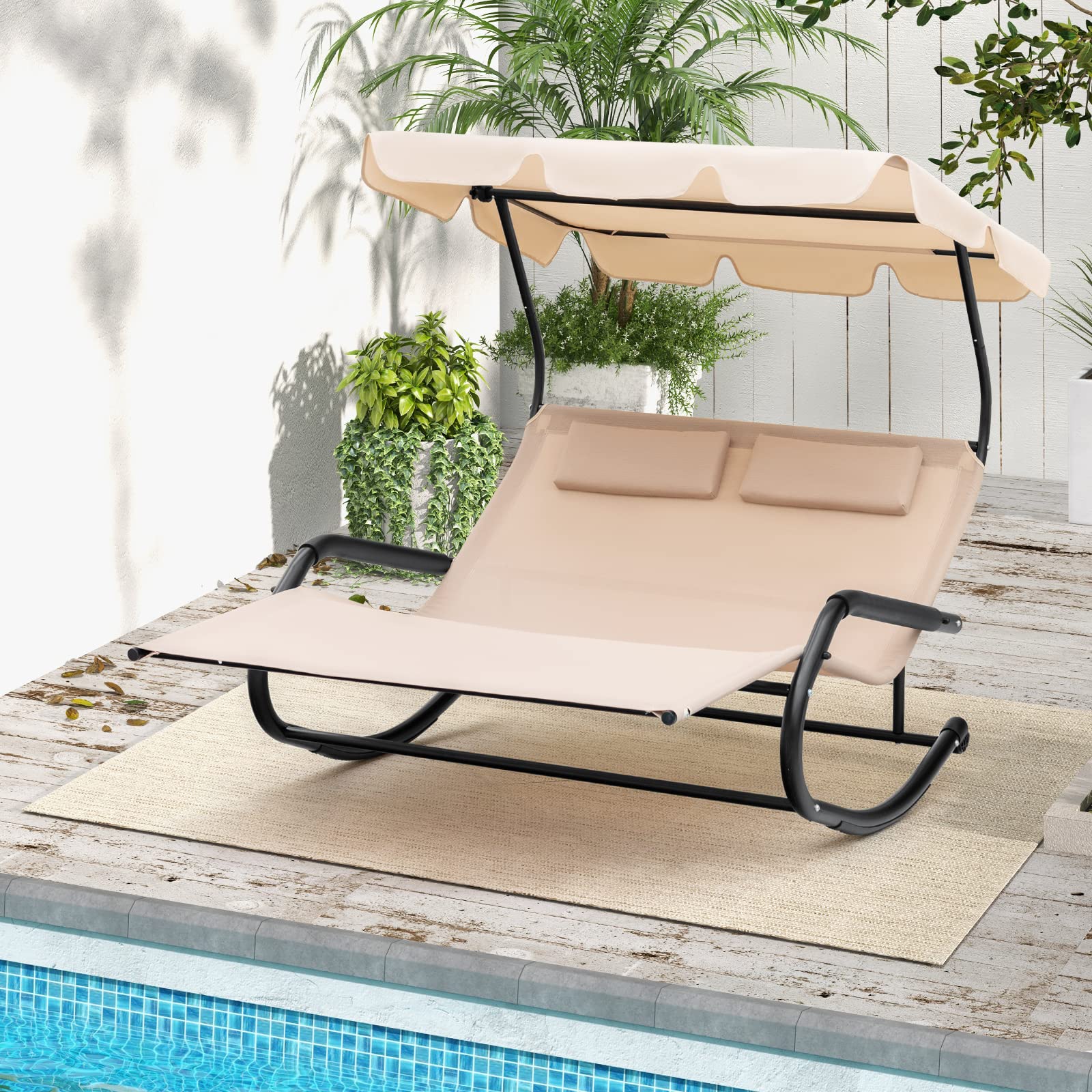 An application scenario or product detail of two person outdoor chaise lounge - Image 7