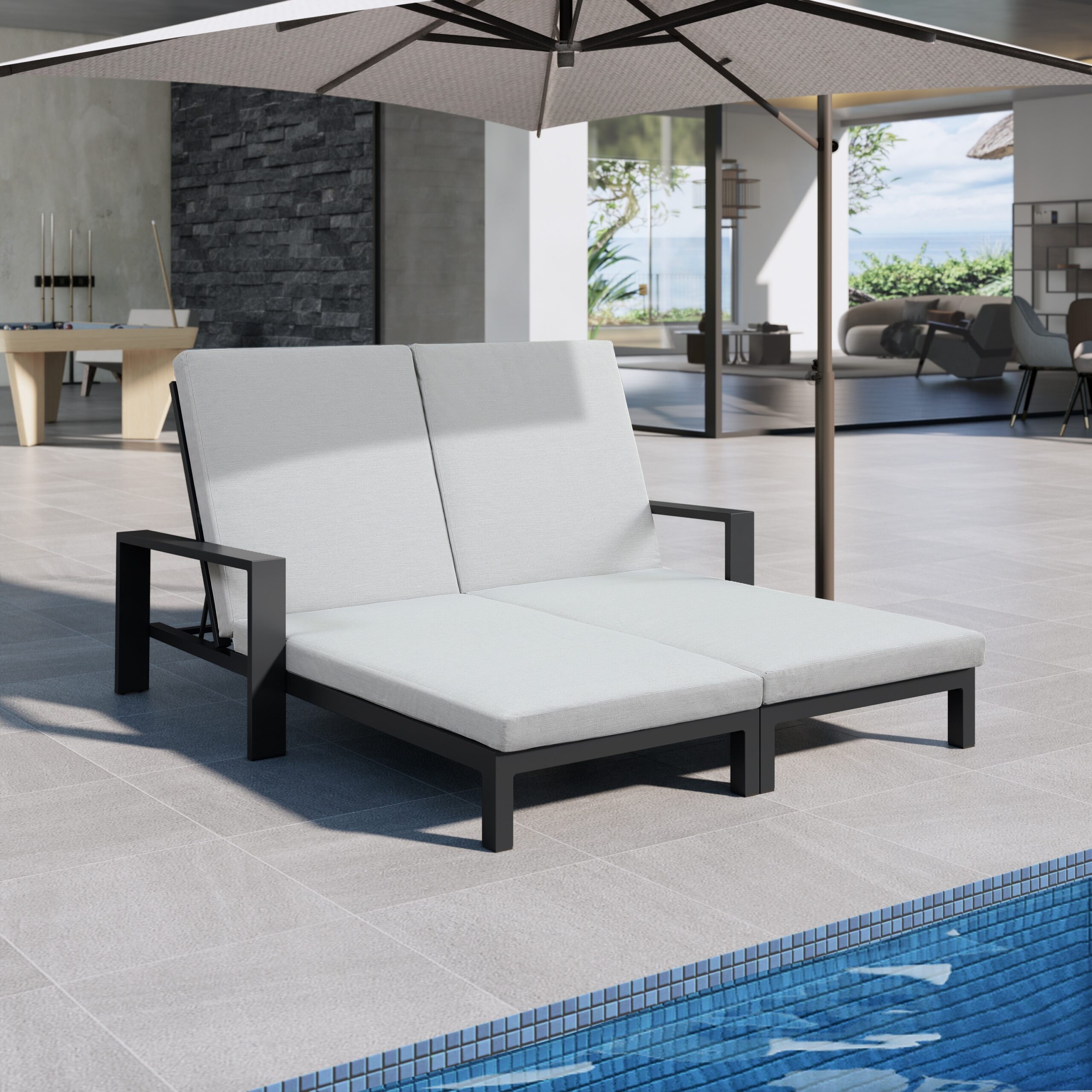 An application scenario or product detail of two person outdoor chaise lounge - Image 12