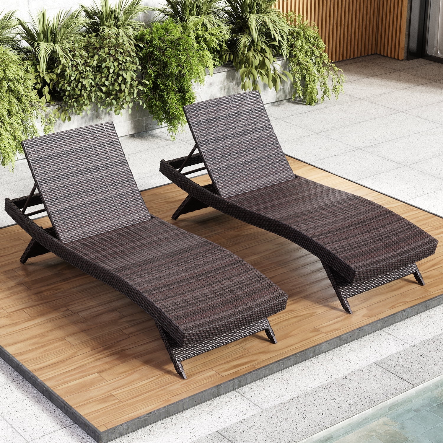 An application scenario or product detail of wicker outdoor chaise lounger - Image 10