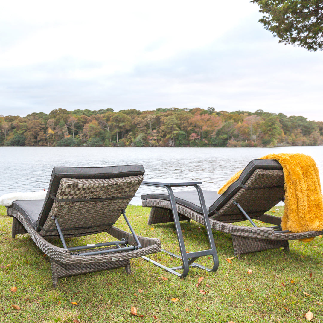An application scenario or product detail of wicker outdoor chaise lounger - Image 22