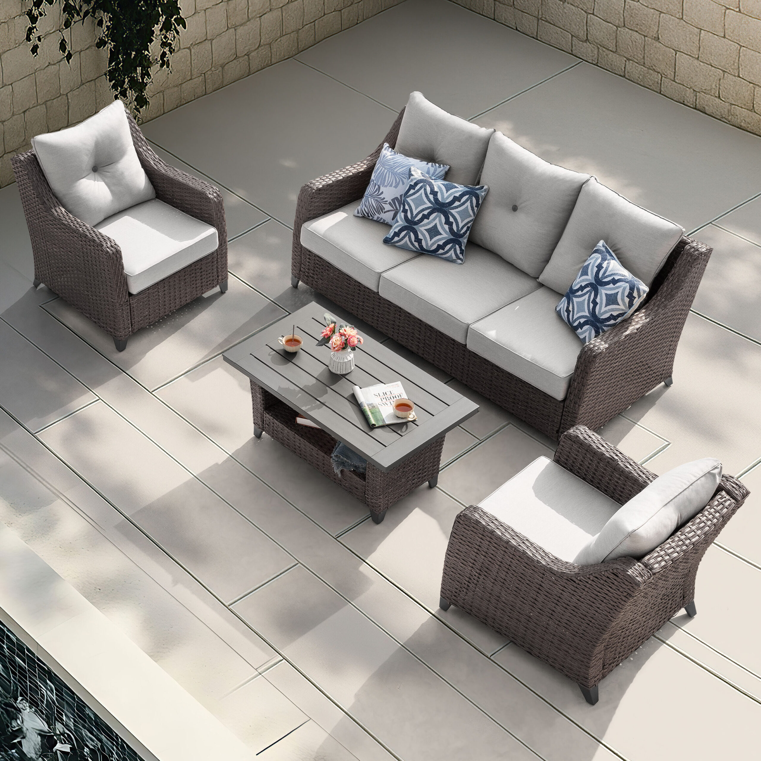 An application scenario or product detail of wicker outdoor sofa - Image 10