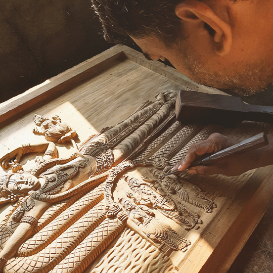 An application scenario or product detail of wood carving sculpture - Image 1