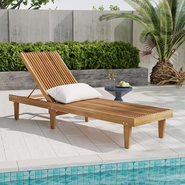 An application scenario or product detail of wooden chaise lounge outdoor - Image 4