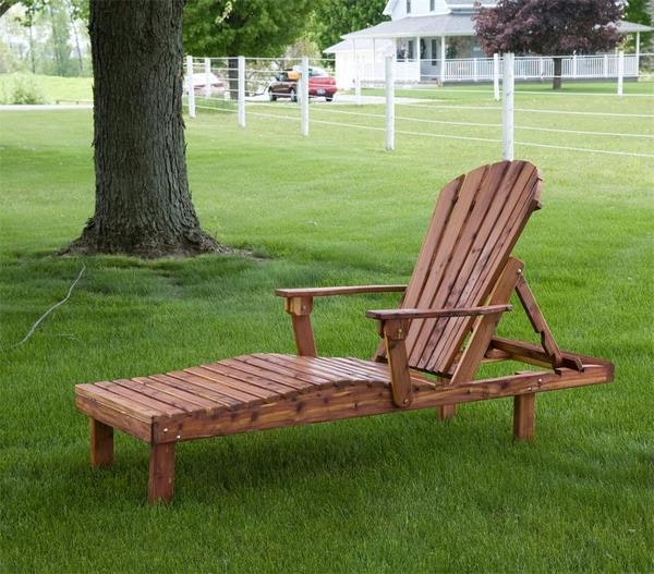 An application scenario or product detail of wooden chaise lounge outdoor - Image 6