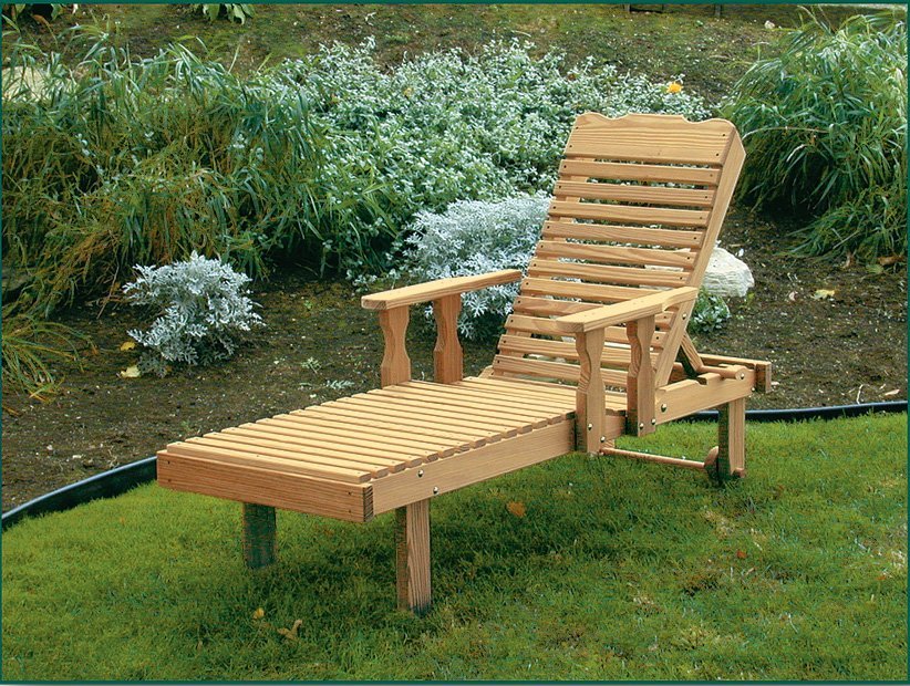 An application scenario or product detail of wooden chaise lounge outdoor - Image 9