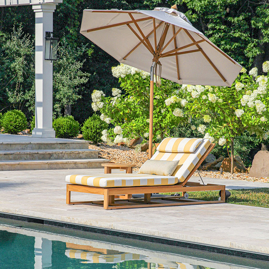 An application scenario or product detail of wooden chaise lounge outdoor - Image 12