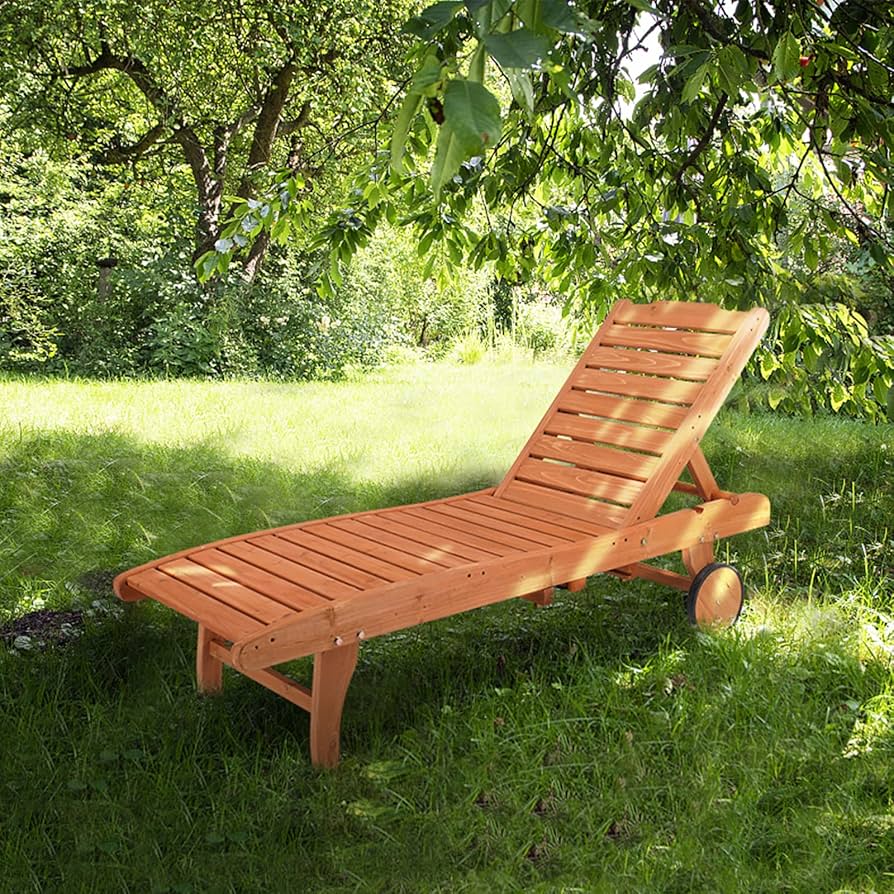 An application scenario or product detail of wooden outdoor chaise lounge chairs - Image 6