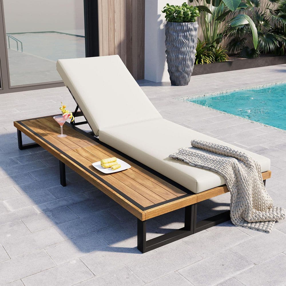 An application scenario or product detail of wooden outdoor chaise lounge chairs - Image 16