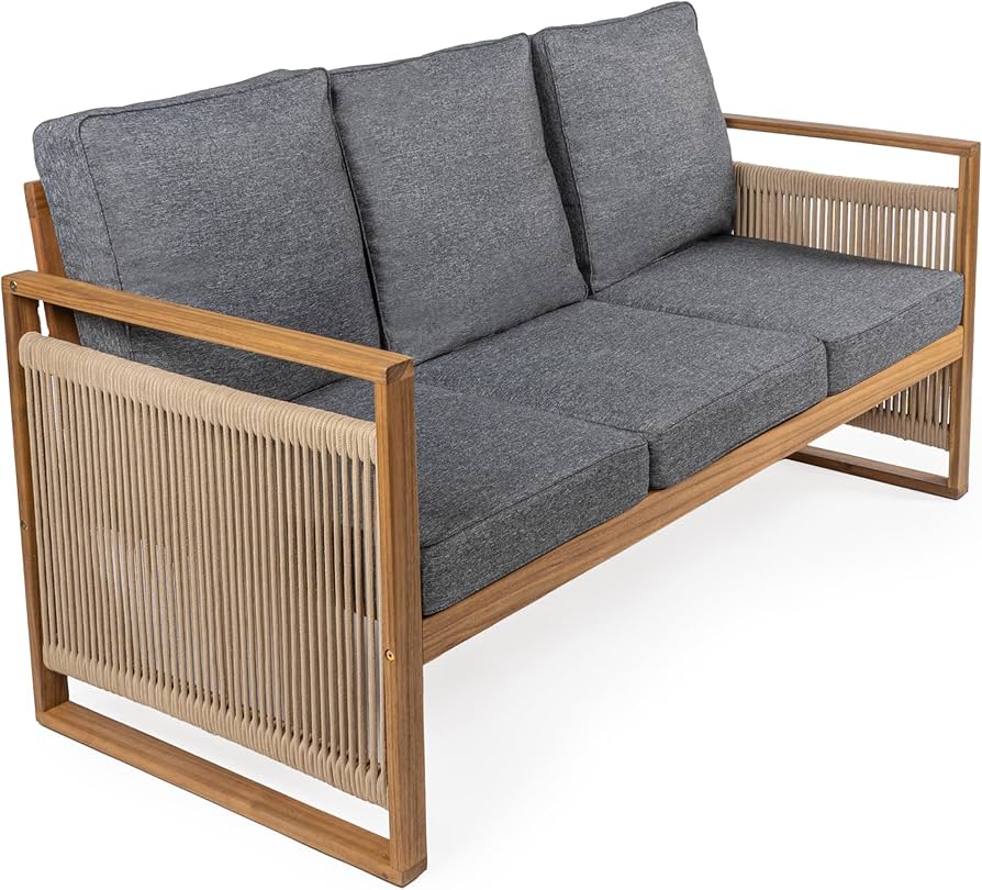 An application scenario or product detail of wooden outdoor sofa - Image 3