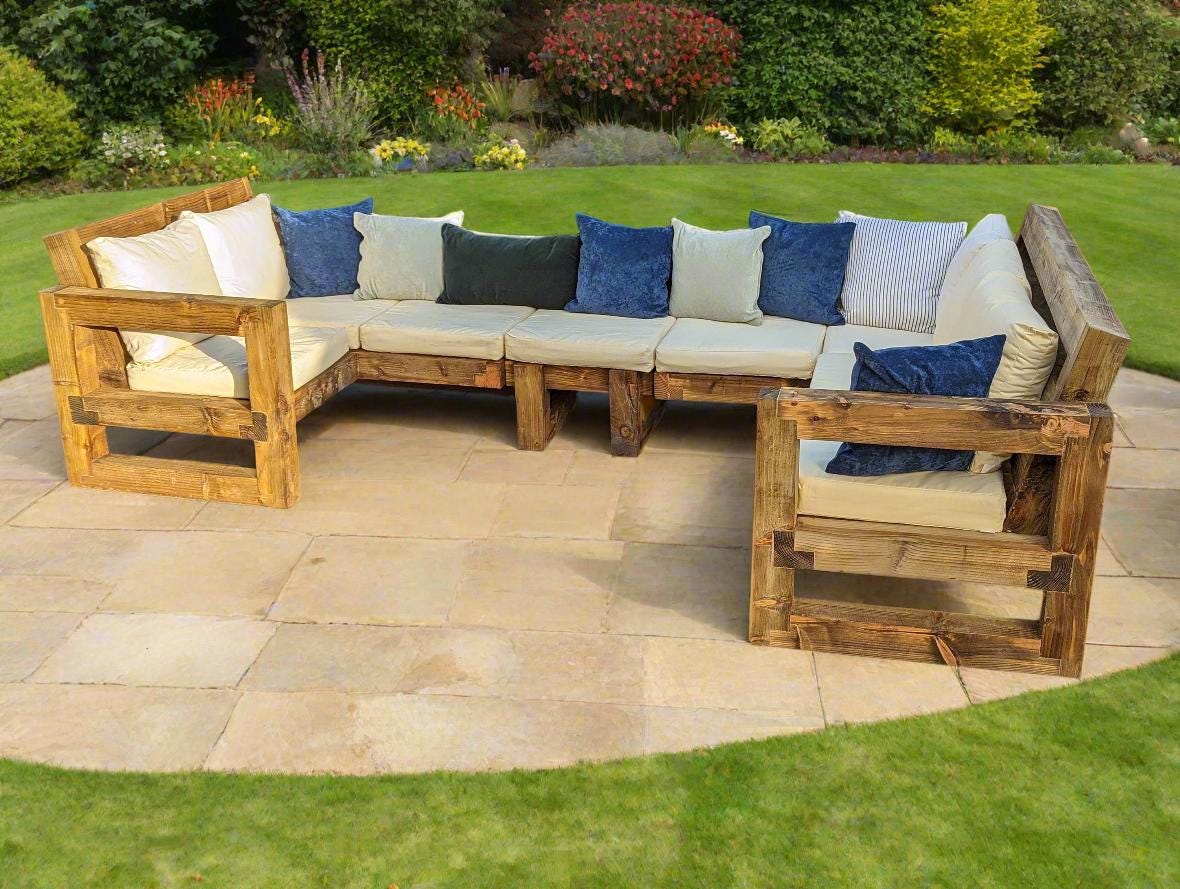 An application scenario or product detail of wooden outdoor sofa - Image 7