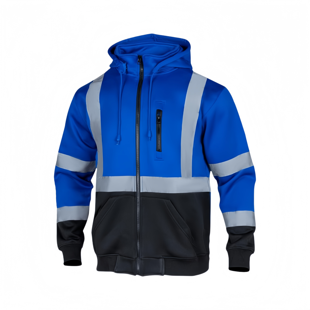 hi-vis safety full zip hoodie