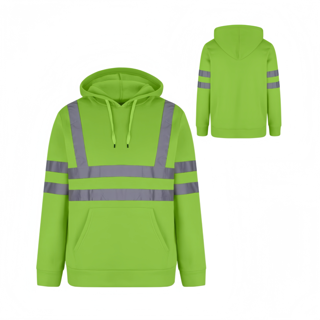 Hooded reflective fleece jacket