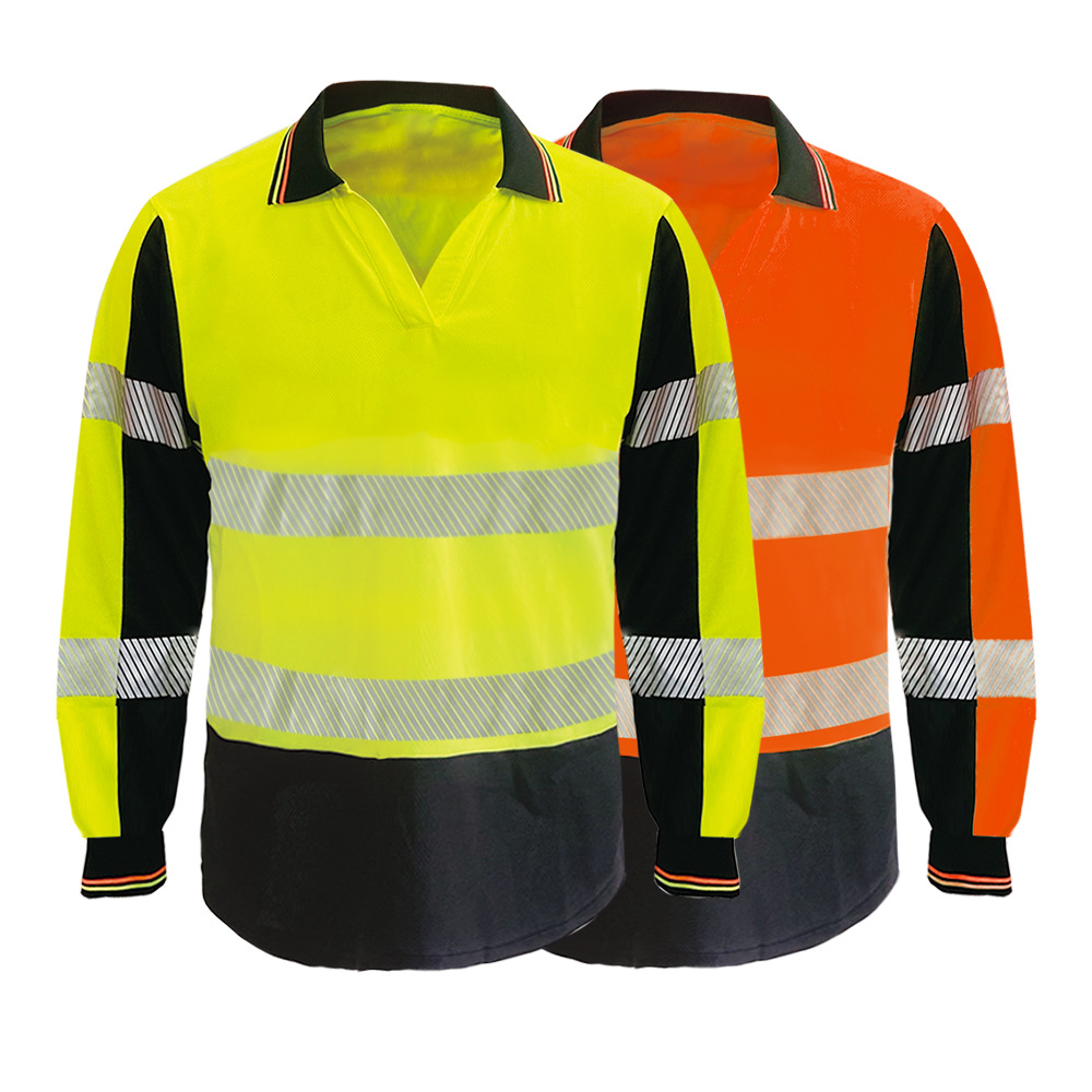 hi-vis long sleeve safety polo shirt