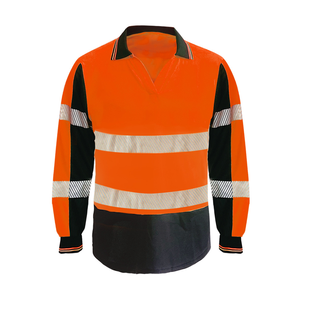 hi-vis long sleeve safety polo shirt